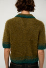 Sayaka Davis Compact Knit Polo in Olive and Green