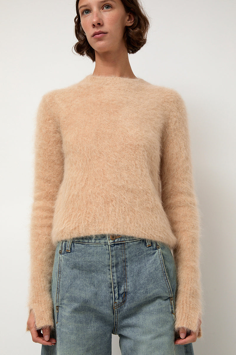 Sayaka Davis Cropped Sweater in Camel