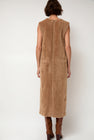 Sayaka Davis Eco Fur Deep V Dress in Camel