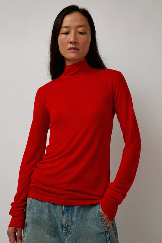 Sayaka Davis Mockneck Tee in Red