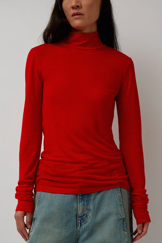 Sayaka Davis Mockneck Tee in Red