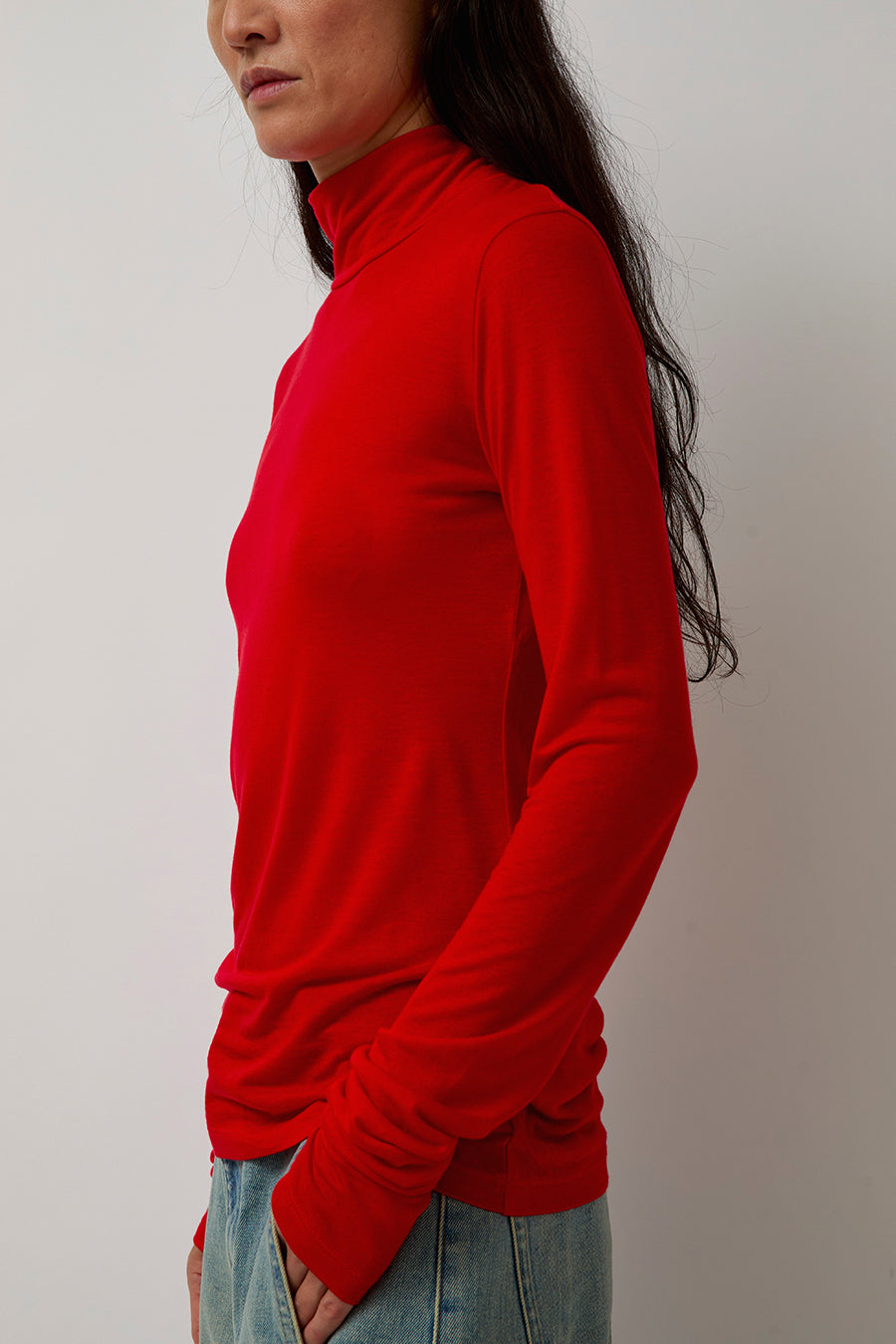 Sayaka Davis Mockneck Tee in Red