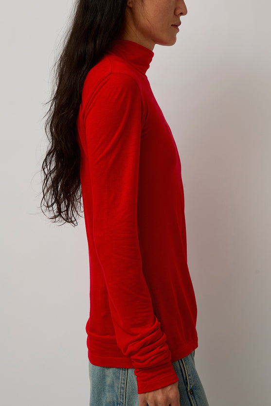 Sayaka Davis Mockneck Tee in Red