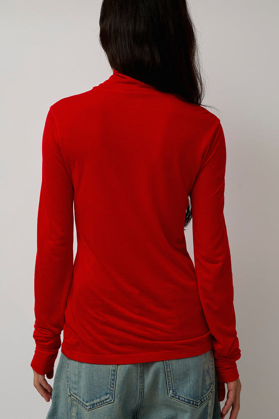 Sayaka Davis Mockneck Tee in Red