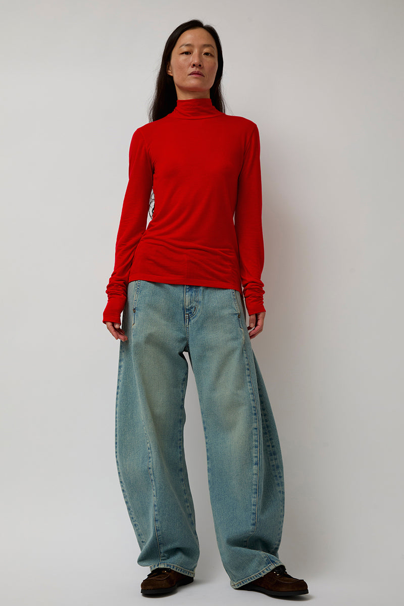 Sayaka Davis Mockneck Tee in Red