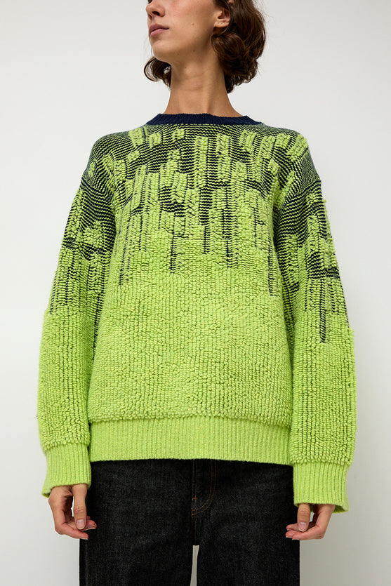 Sayaka Davis Pile Jacquard Sweater in Wasabi