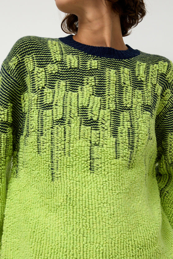 Sayaka Davis Pile Jacquard Sweater in Wasabi