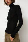 Sayaka Davis Ribbed High Neck in Black