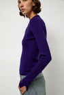 Sayaka Davis Ribbed Knit Polo in Grape