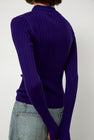 Sayaka Davis Ribbed Knit Polo in Grape