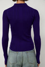 Sayaka Davis Ribbed Knit Polo in Grape