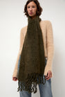 Sayaka Davis Ribbed Mohair Scarf in Olive