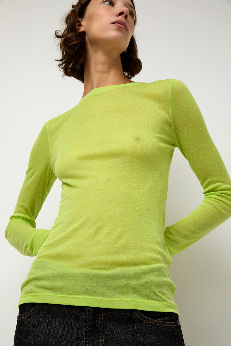 Sayaka Davis Sheer Long Sleeve in Wasabi