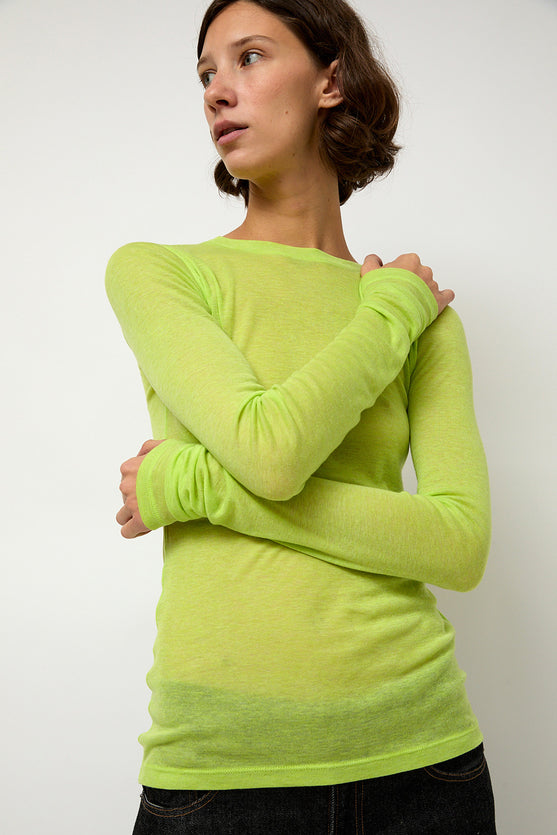 Sayaka Davis Sheer Long Sleeve in Wasabi