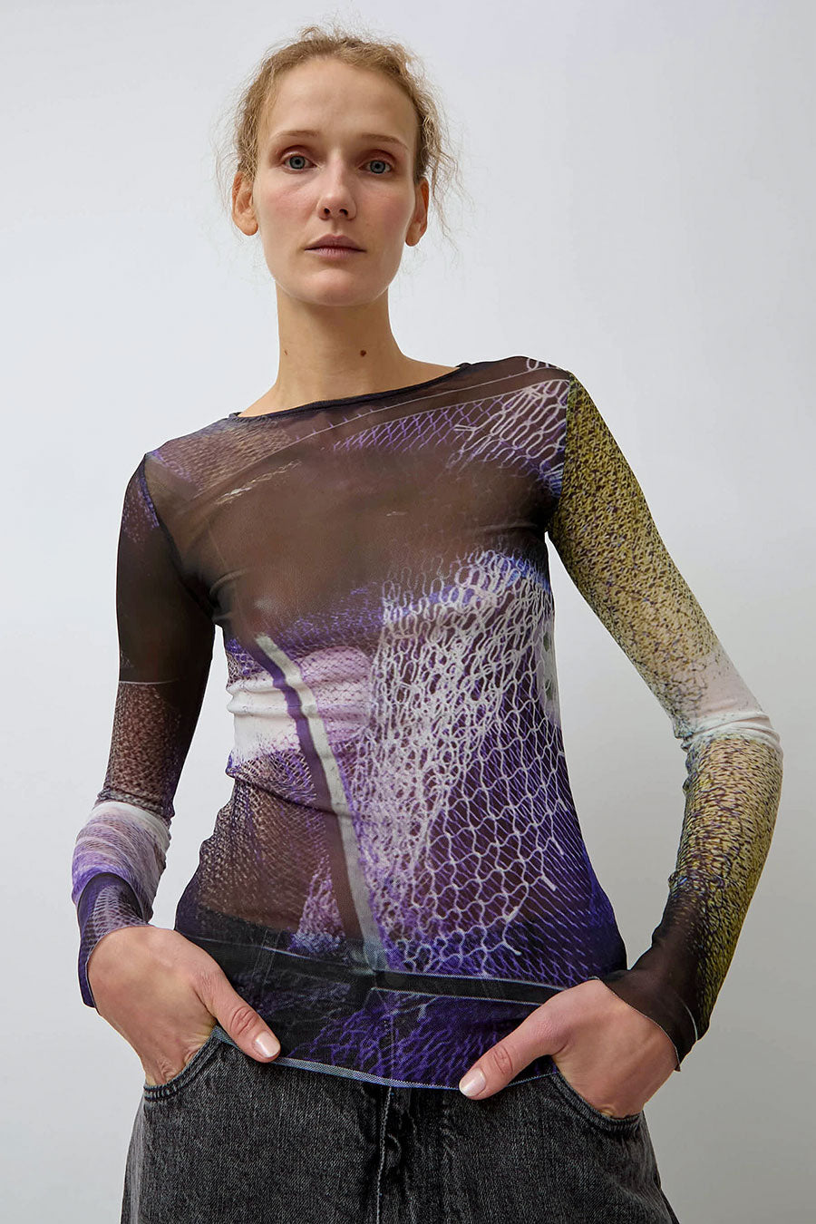SERAPIS Mesh Top in Purple Nets