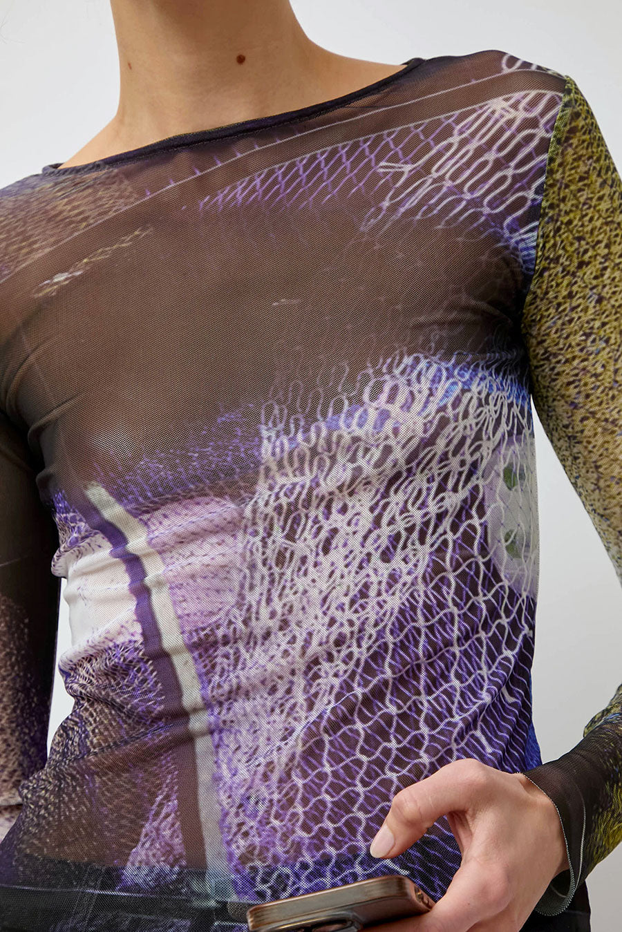 SERAPIS Mesh Top in Purple Nets
