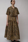 Silk Laundry Cotton Silk 80s Skirt in Leopard