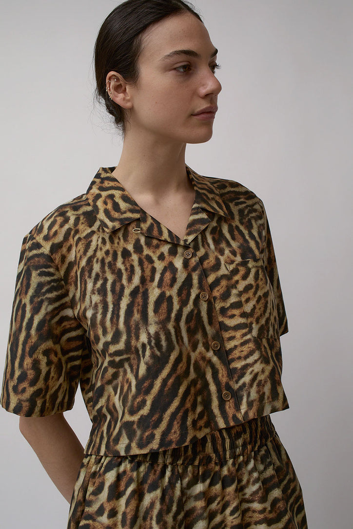 cotton leopard print shirt