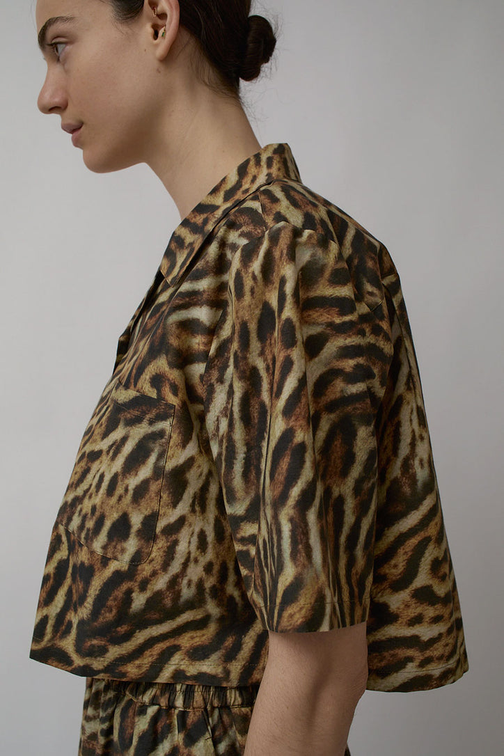 cotton leopard print shirt