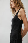 Silk Laundry Jersey Scoop Tank in Black