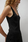 Silk Laundry Jersey Scoop Tank in Black