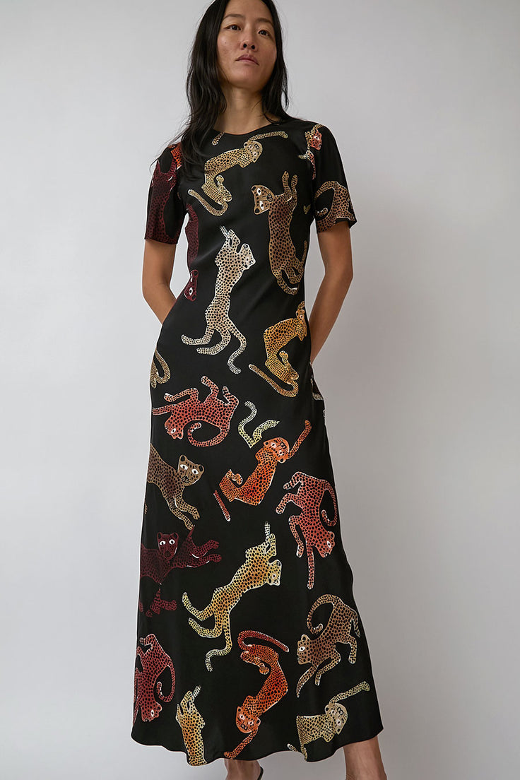 Short sleeve snake outlet print dress