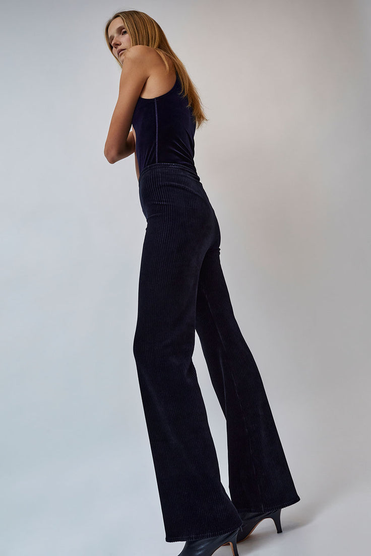 Simone Wild Corduroy Wide Leg Pants in Denim