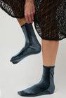 Simone Wild Velvet Ankle Socks in Anthracite