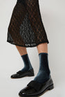 Simone Wild Velvet Ankle Socks in Anthracite