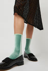 Simone Wild Velvet Ankle Socks in Pistachio