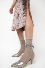 Simone Wild Mesh Frill Ankle Socks in Fango