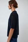 Simone Wild Mesh Velvet Oversized Tee in Marine