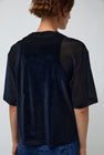 Simone Wild Mesh Velvet Oversized Tee in Marine