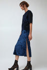 Simone Wild Mesh Velvet Oversized Tee in Marine