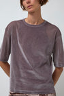 Simone Wild Mesh Velvet Oversized Tee in Mauve