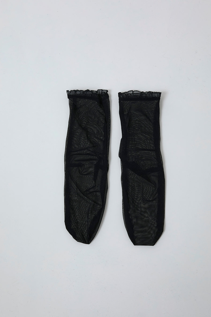 Simone Wild Mesh Frill Ankle Socks in Black