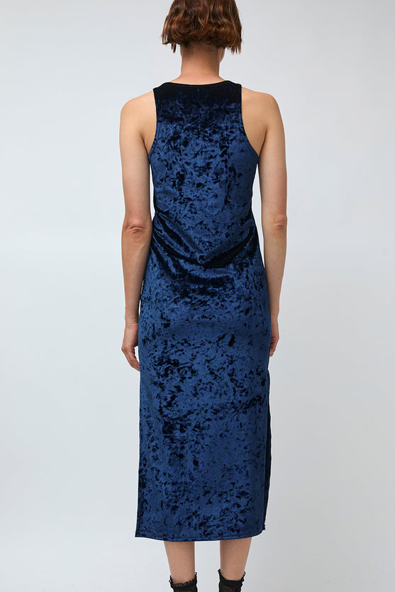 Simone Wild Velvet Athletic Dress in Navy