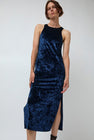 Simone Wild Velvet Athletic Dress in Navy