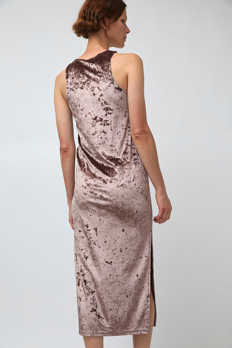 Simone Wild Velvet Athletic Dress in Praline