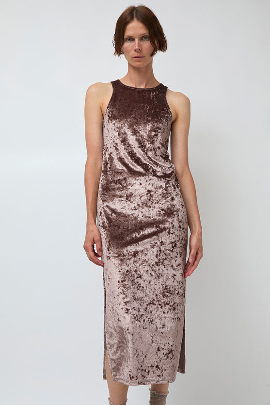 Simone Wild Velvet Athletic Dress in Praline