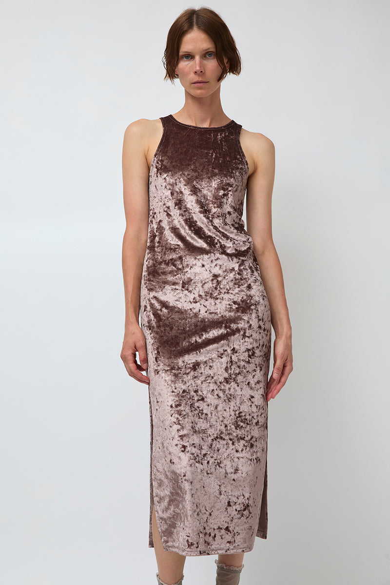 Simone Wild Velvet Athletic Dress in Praline