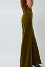 Simone Wild Velvet Topstitched Pants in Pear