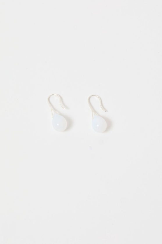 Sisi Joia Gota Mini Earrings in Opaline White and Silver – No.6 Store
