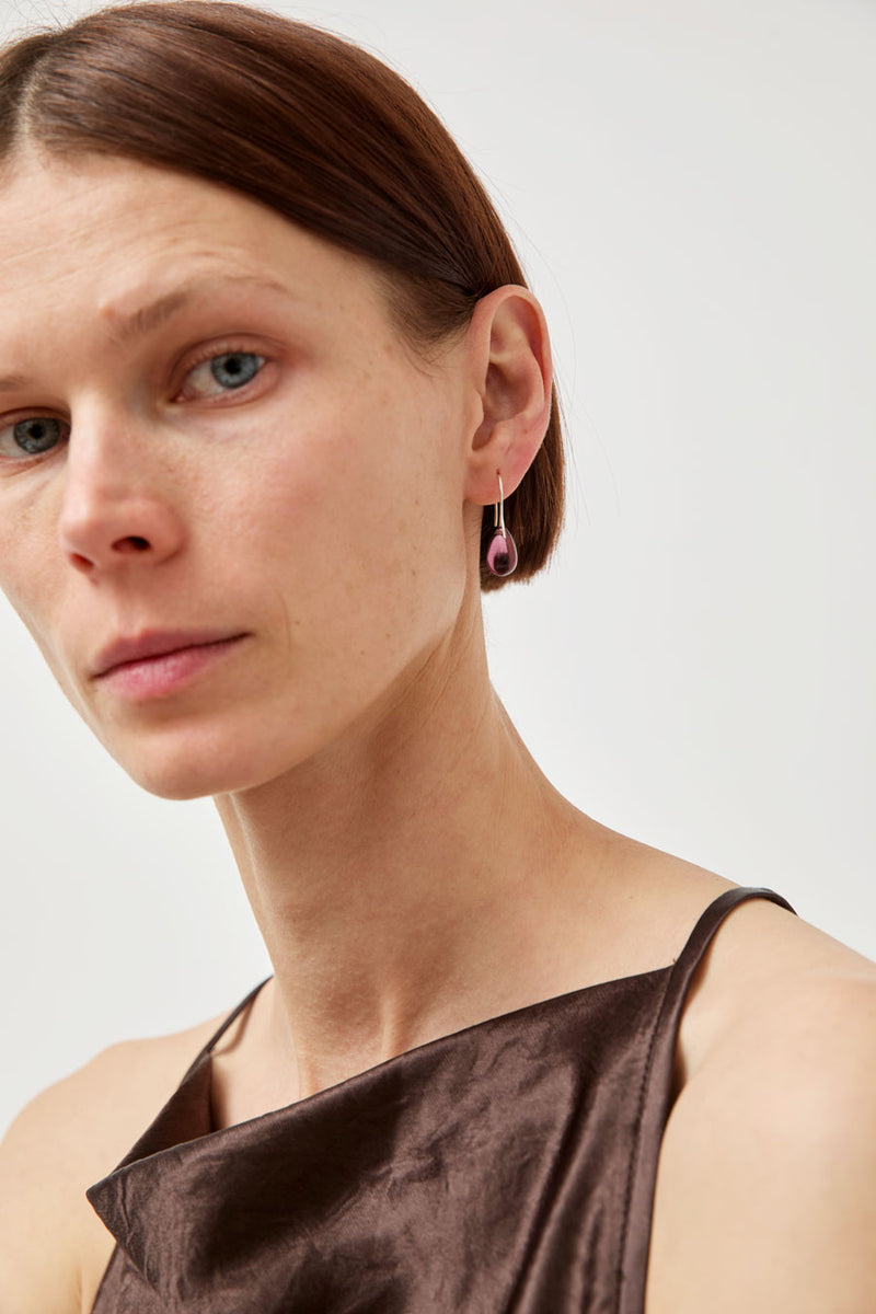 Sisi Joia Gota Mini Earrings in Purple and Silver