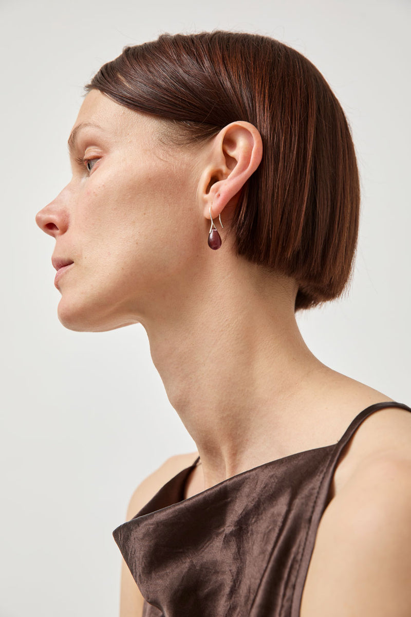 Sisi Joia Gota Mini Earrings in Purple and Silver