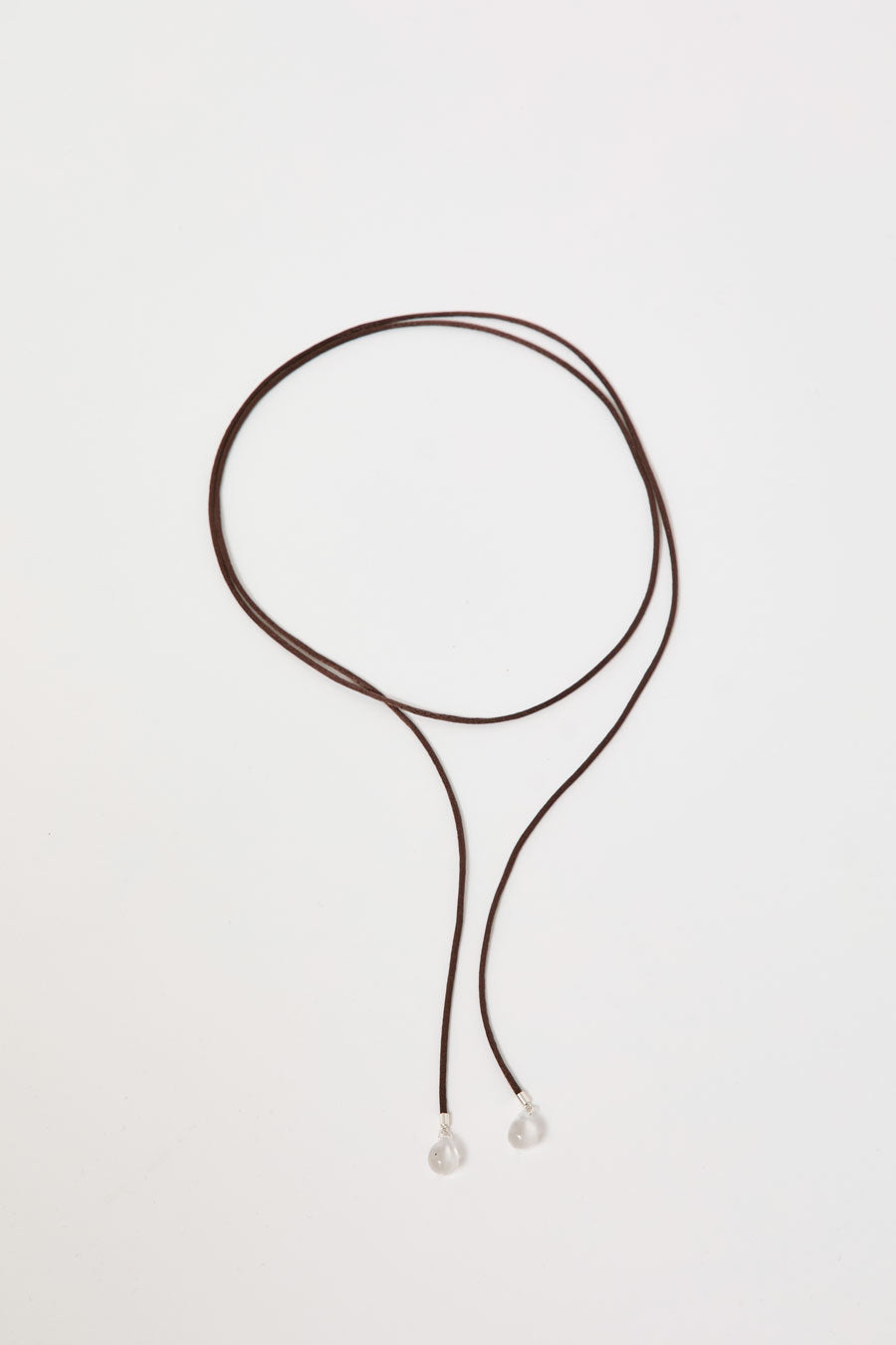 Sisi Joia Long Tac Tac Necklace in Brown and Clear