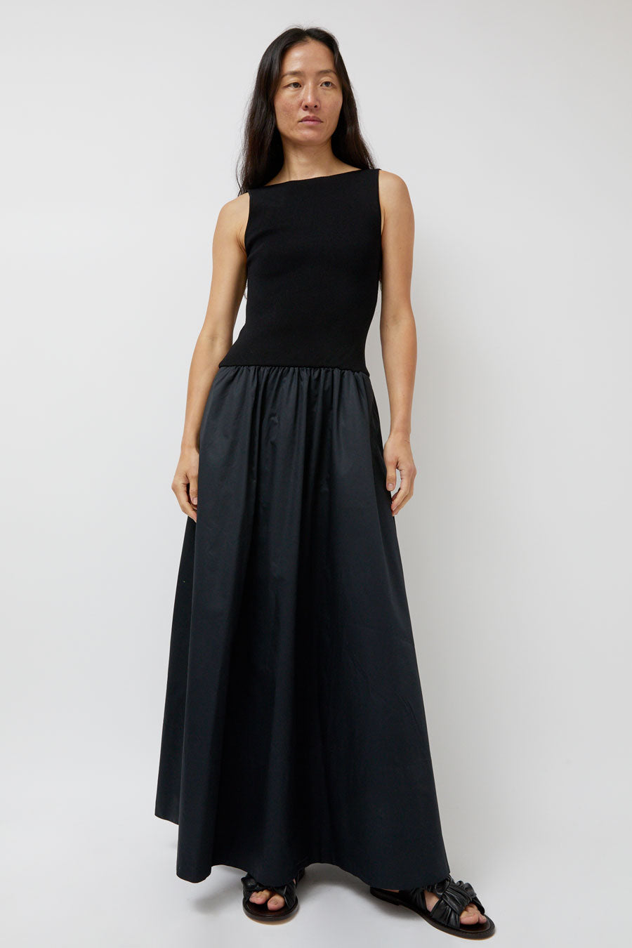 St. Agni Bateau Cut Out Dress in Black