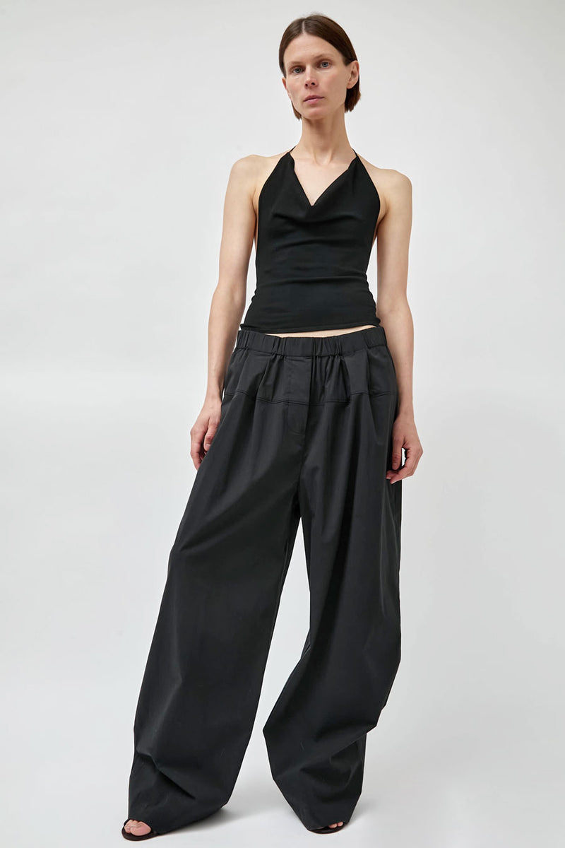 St. Agni Cowl Halter Knit Top in Black