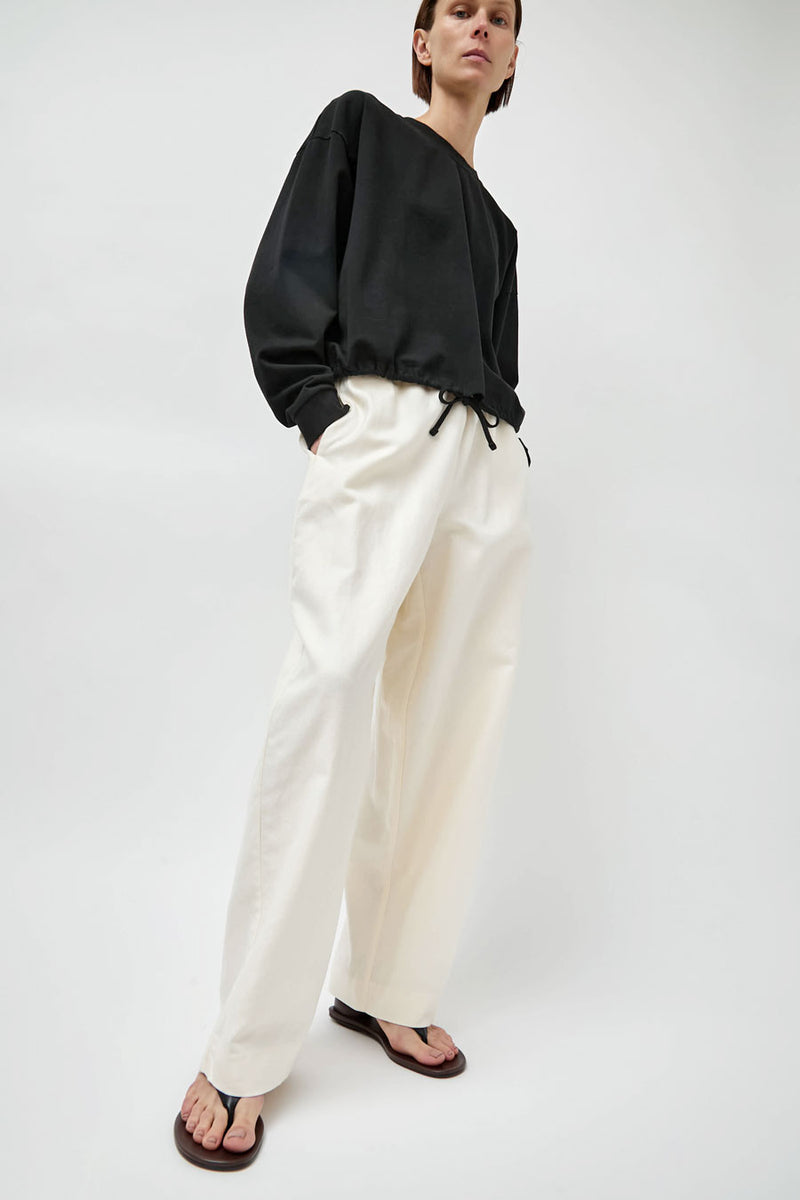 St. Agni Fine Drawstring Relaxed Pants in Ivory