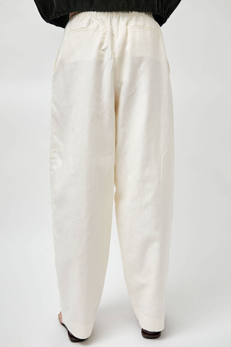 St. Agni Fine Drawstring Relaxed Pants in Ivory